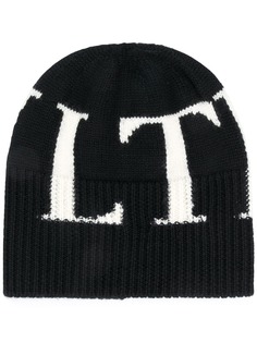 Valentino трикотажная шапка с логотипом VLTN