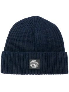 Stone Island turned-up ribbed beanie