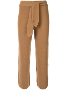 Nanushka брюки в рубчик c поясом