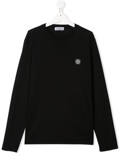 Stone Island Junior толстовка с нашивкой-логотипом