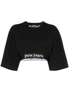 Palm Angels укороченная футболка с логотипом