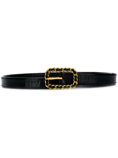 Chanel Pre-Owned узкий ремень с цепочной пряжкой