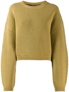 T By Alexander Wang укороченный джемпер в рубчик