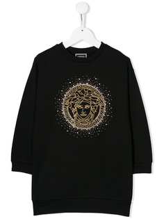 Versace Kids платье с декорированным логотипом