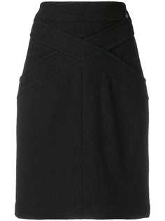 Chanel Pre-Owned облегающая юбка с перекрещивающимися деталями