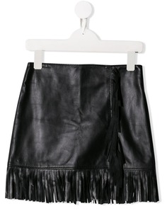 Msgm Kids короткая юбка с бахромой