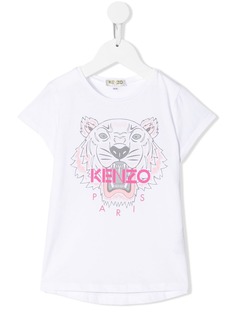 Kenzo Kids футболка с принтом логотипа и тигра