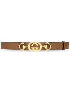 Gucci ремень с пряжкой Interlocking G Horsebit