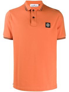 Stone Island рубашка-поло с контрастными полосками