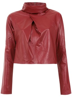 Clé high neck leather top