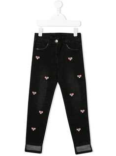 Monnalisa джинсы Pink Panther с вышивкой