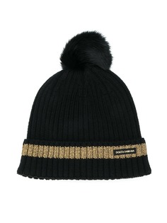 Dolce & Gabbana Kids pom pom beanie hat