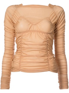 Paula Knorr присборенный топ с длинными рукавами