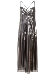 Michelle Mason платье миди с эффектом металлик