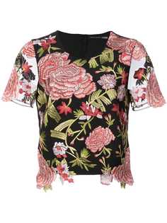 Josie Natori блузка с вышивкой