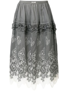 Comme Des Garçons Pre-Owned юбка с цветочной вышивкой