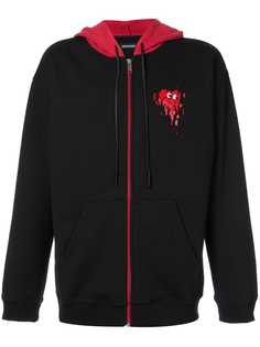 Christian Dada куртка с капюшоном и сердцем с бусинами