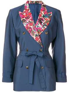 Jean Paul Gaultier Pre-Owned пиджак с цветочным принтом на воротнике