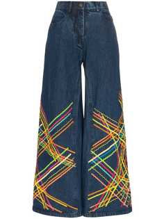 All Things Mochi широкие джинсы с вышивкой