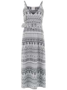 Framed printed midi dress