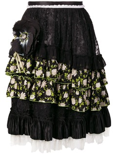 Dolce & Gabbana Pre-Owned юбка миди с цветочной аппликацией