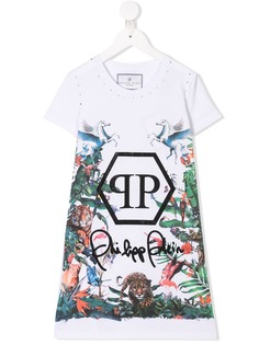 Philipp Plein Junior платье-футболка с логотипом