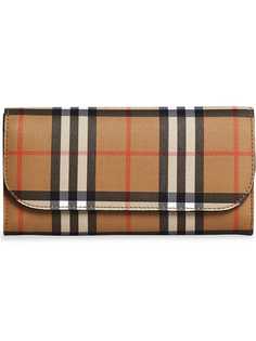 Burberry континентальный кошелек в винтажную клетку