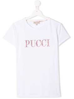 Emilio Pucci Junior футболка с логотипом и заклепками