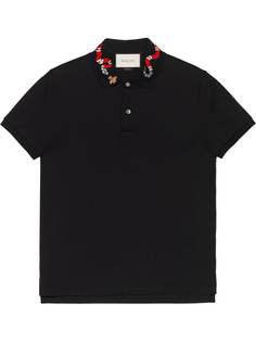 Gucci рубашка-поло с вышивкой Kingsnake