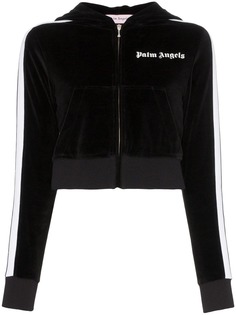 Palm Angels худи с принтом логотипа и полосками на рукавах