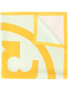 Tory Burch шарф в стиле колор-блок с логотипом