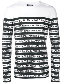 Balmain джемпер в полоску с логотипом