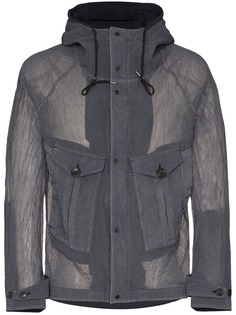 Ten C прозрачная куртка с капюшоном и накладными карманами