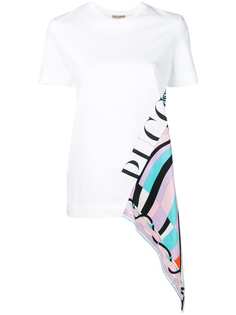 Emilio Pucci асимметричная футболка с логотипом и принтом