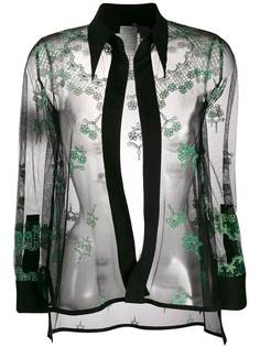 Yohji Yamamoto Pre-Owned полупрозрачная рубашка с вышивкой