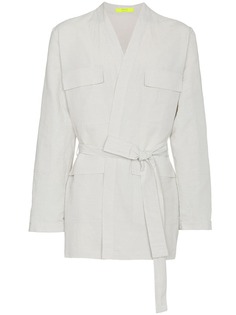 Ex Infinitas куртка в стилистике халата с карманами-карго