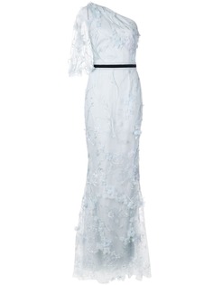 Marchesa Notte длинное платье с вышивкой