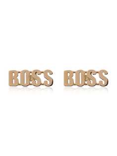 Established 14kt yellow gold Boss stud earrings