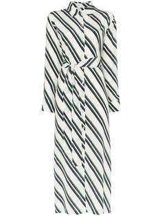 Asceno платье-рубашка с диагональными полосками