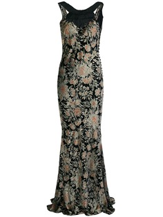 John Galliano Pre-Owned вечернее платье с цветочным принтом