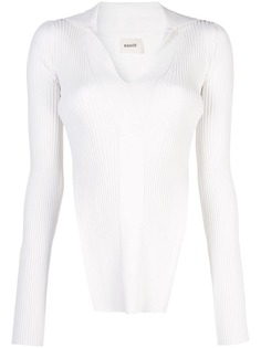 Khaite джемпер с отделкой в рубчик