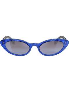 Miu Miu Eyewear солнцезащитные очки в оправе кошачий глаз с блестками