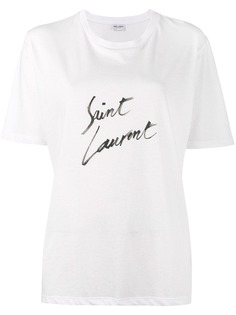 Saint Laurent футболка с круглым вырезом и логотипом
