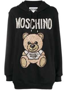 Moschino толстовка с капюшоном и декорированным изображением медведя
