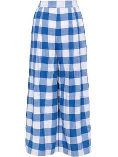 Mara Hoffman клетчатые брюки Angie с завышенной талией