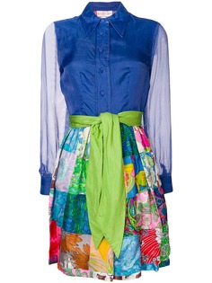 William Vintage платье-рубашка с поясом и цветочным узором