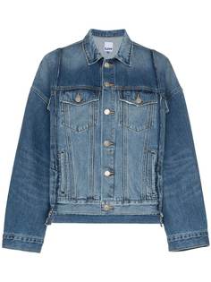 SJYP джинсовая куртка в стиле оверсайз со вставками