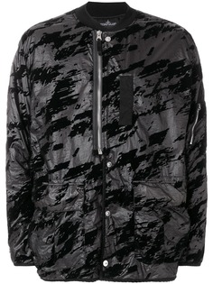 Stone Island Shadow Project куртка-бомбер на пуговицах с принтом