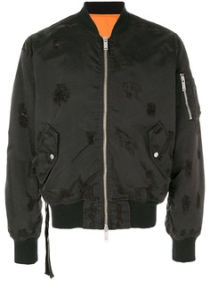 UNRAVEL PROJECT куртка-бомбер с рваными деталями