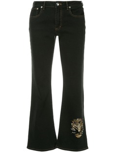 Sonia Rykiel укороченные джинсы с декорированным изображением леопарда